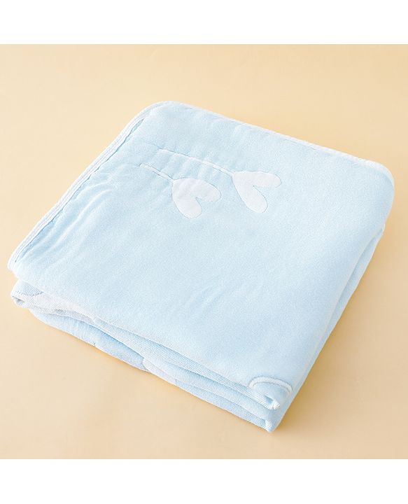 Babyhug 100% Pure Bamboo Baby Blanket Cute baby Elephant Print 6 Layer Quilting| Ultra Soft & Light Weight (520g) Breathable & Absorbent 0-24 Months New Born Essential - Blue