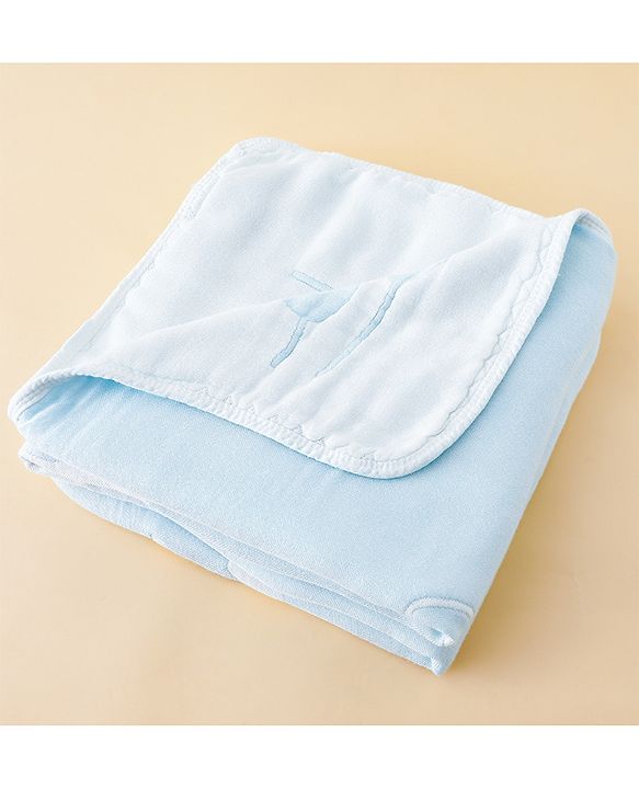 Babyhug 100% Pure Bamboo Baby Blanket Cute baby Elephant Print 6 Layer Quilting| Ultra Soft & Light Weight (520g) Breathable & Absorbent 0-24 Months New Born Essential - Blue