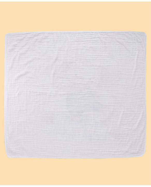 Babyhug 100% Pure Cotton Six Layer Baby Blanket Elephant Print  Super Soft & Absorbent Cotton Bamboo Blend Quilt Lightweight Breathable Gentle on Baby Skin 024 Months 520 g - White