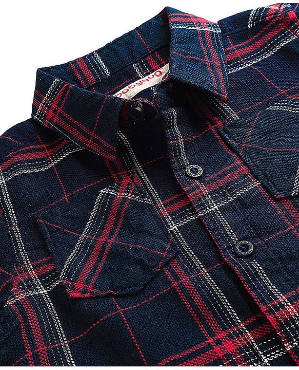 Babyhug Cotton Woven Full Sleeves Checkered Shirt & Denim Jeans Set - Black