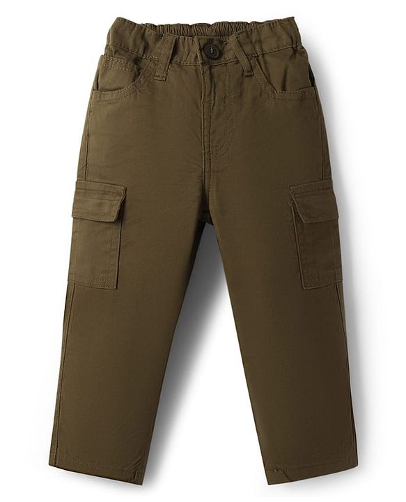 Babyhug Cotton Woven Full Sleeves Checkered Shirt & Trouser Set - Olive Green
