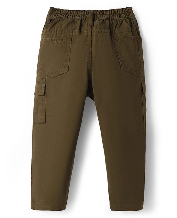 Babyhug Cotton Woven Full Sleeves Checkered Shirt & Trouser Set - Olive Green