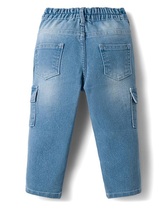 Babyhug Cotton Woven Full Sleeves Striped Shirt & Denim Jeans Set - Navy Blue