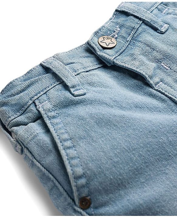 Babyhug Cotton Woven Full Sleeves Striped Shirt & Denim Jeans Set - Navy Blue