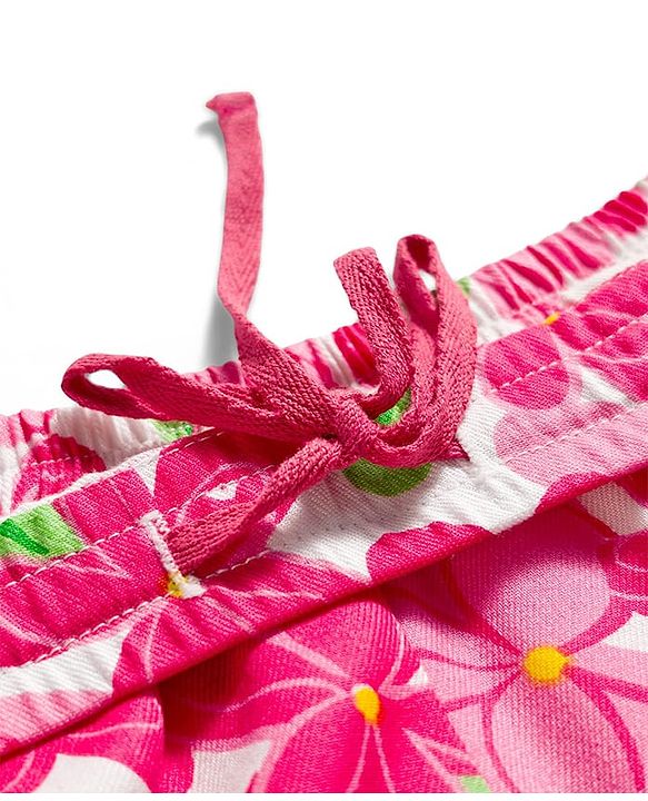 Pine Kids Woven Sleeveless Co-ords Top & Pant Set with Floral Print - Dark Pink