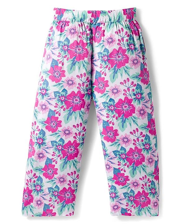 Pine Kids Woven Sleeveless Co-ords Top & Pant Set with Floral Print - Multicolor