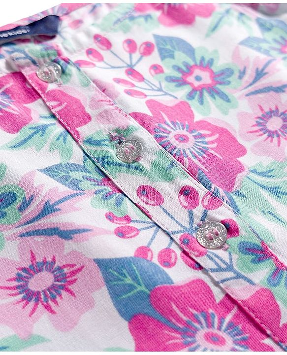 Pine Kids Woven Sleeveless Co-ords Top & Pant Set with Floral Print - Multicolor