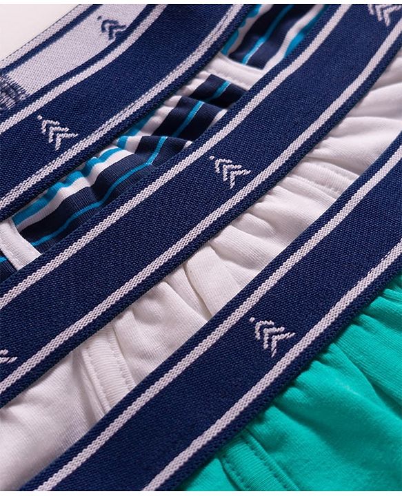 Pine Kids Cotton Elastane Striped Trunks Pack Of 3 -( Colour May Vary )
