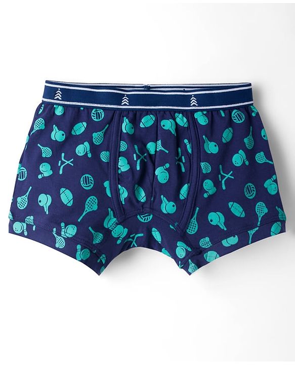 Pine Kids Cotton Knit Trunks With Stripes & Sports Theme Print Pack Of 3 ( Colour May Vary )