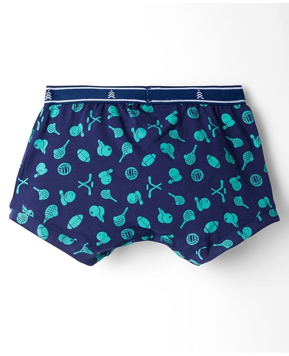 Pine Kids Cotton Knit Trunks With Stripes & Sports Theme Print Pack Of 3 ( Colour May Vary )