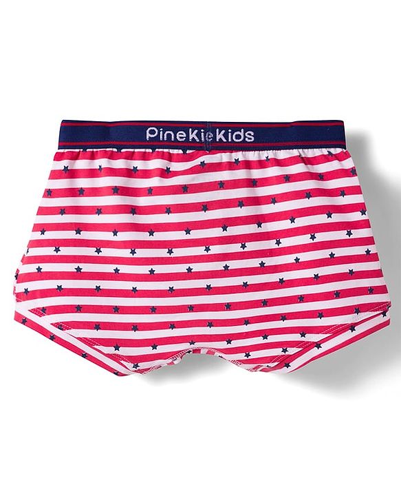 Pine Kids Cotton Elastane Polka Dots Printed & Striped Trunks Pack Of 3 - ( Colour May Vary )