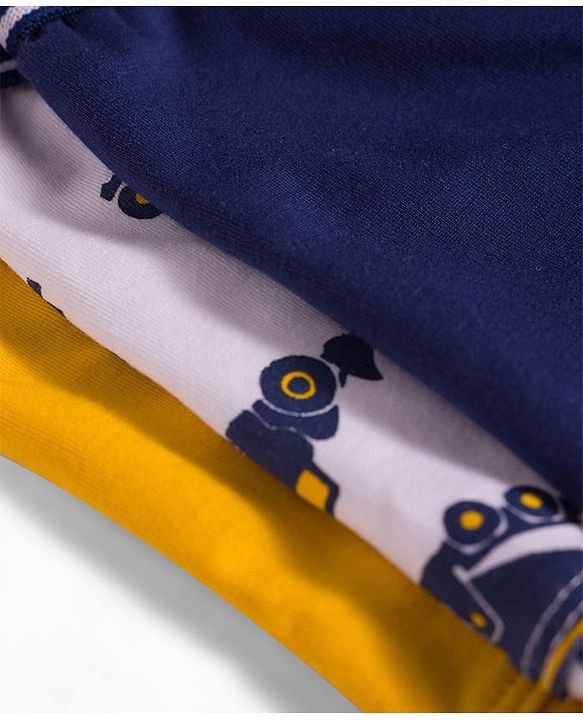 Pine Kids Cotton Elastane Construction Vehicles Printed Trunks Pack Of 3 - ( Colour May Vary )