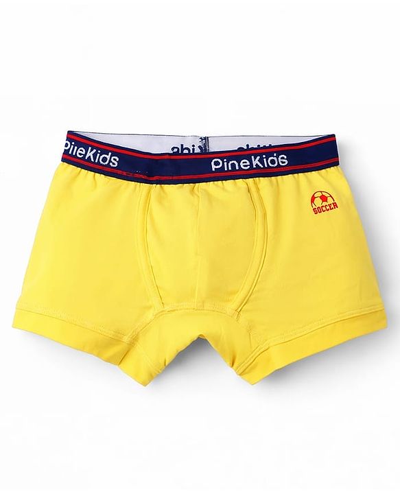 Pine Kids Cotton Elastane Knit Solid & Printed Trunks Pack of 3 - Multicolor