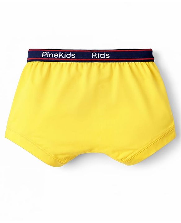 Pine Kids Cotton Elastane Knit Solid & Printed Trunks Pack of 3 - Multicolor