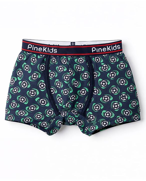 Pine Kids Cotton Elastane Knit Solid & Printed Trunks Pack of 3 - Multicolor