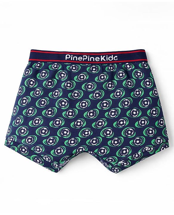 Pine Kids Cotton Elastane Knit Solid & Printed Trunks Pack of 3 - Multicolor