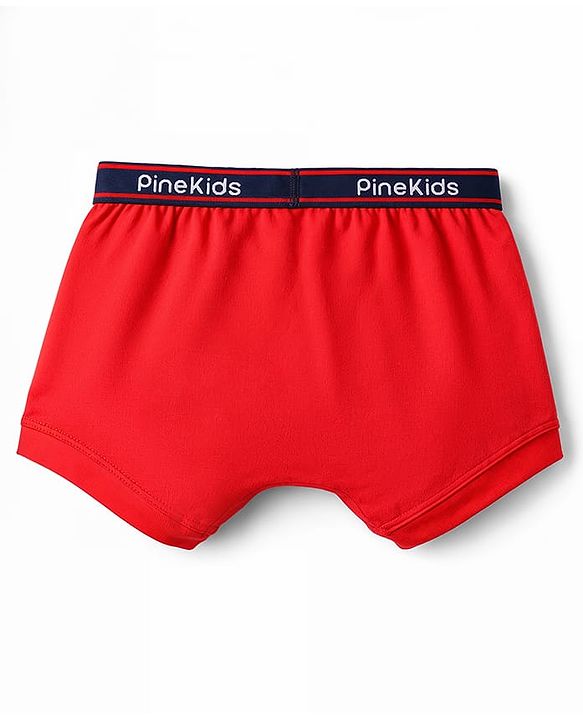 Pine Kids Cotton Elastane Knit Solid & Printed Trunks Pack of 3 - Multicolor