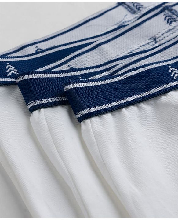 Pine Kids Cotton Elastane Knit Solid Trunks Pack of 3 - White