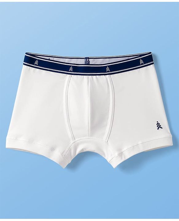 Pine Kids Cotton Elastane Knit Solid Trunks Pack of 3 - White