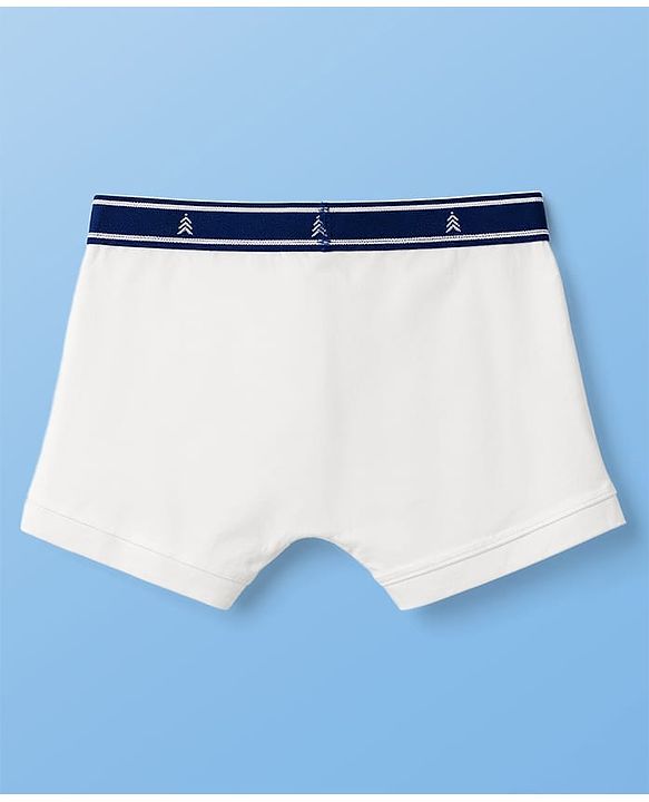 Pine Kids Cotton Elastane Knit Solid Trunks Pack of 3 - White