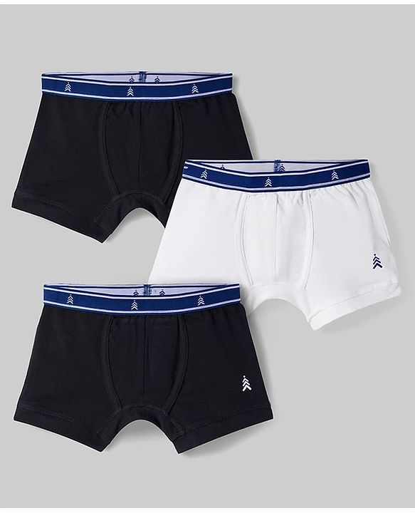 Pine Kids Cotton Elastane Knit Solid Trunks Pack of 3 (Color May Vary)