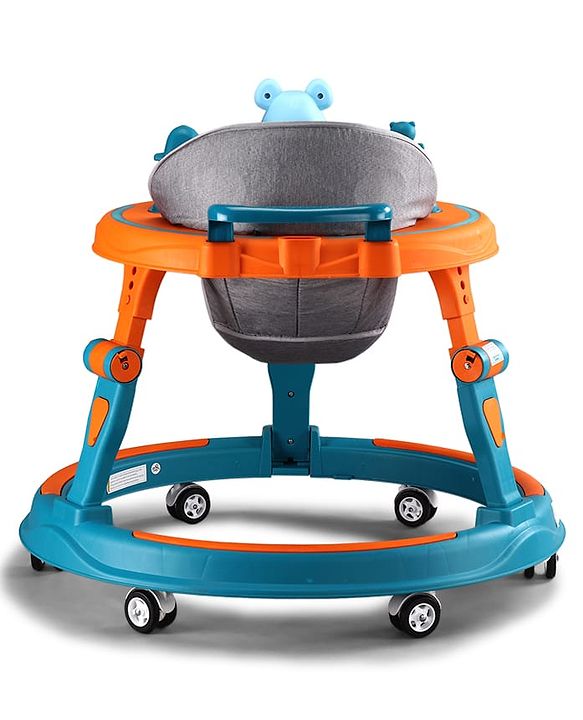 Babyhug 360° Joy Baby Walker with Convertible Feeding & Musical Toy Tray - Pink| Adjustable Height| Compact Fold| Activity cum Push Walker| Smooth Swivel Wheels| Padded Cushion Seat