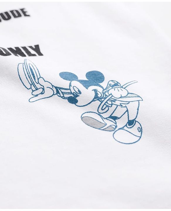 Babyhug Disney Single Jersey Knit Drop Shoulder Half Sleeves T-Shirt & Track Pant Set with Mickey Mouse Graphic - Navy Blue & White