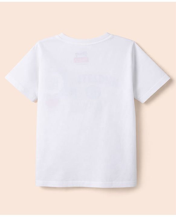 Babyhug Disney Single Jersey Knit Drop Shoulder Half Sleeves T-Shirt & Track Pant Set with Mickey Mouse Graphic - Navy Blue & White