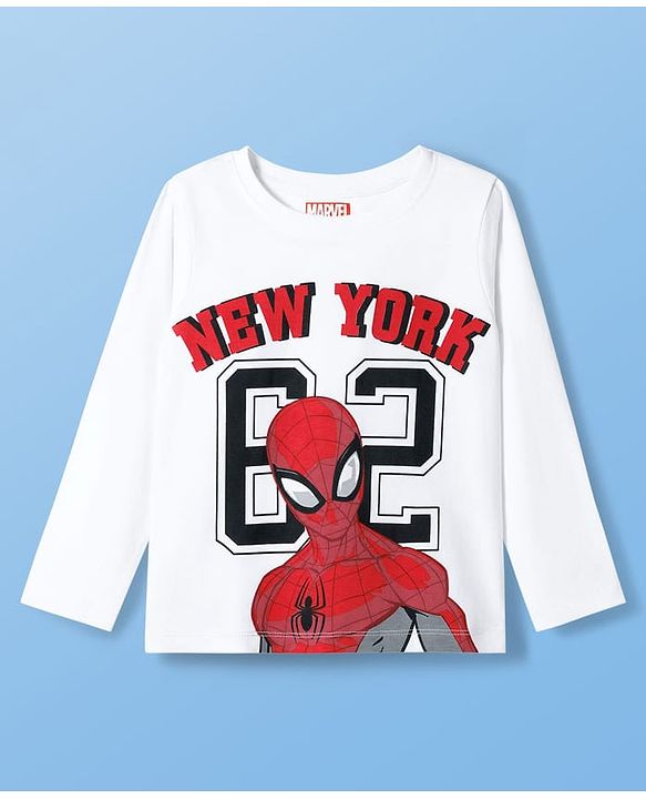 Pine Kids Marvel Single Jersey Knit Full Sleeves Night Suit With Spider-Man Graphics - Multicolor