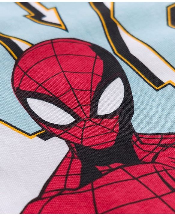 Pine Kids Marvel Single Jersey Knit Full Sleeves Cut & Sew T-Shirt with Spiderman Graphic - Multicolor