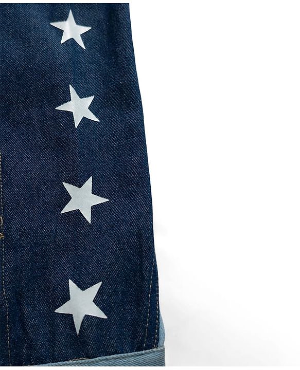 Pine Kids Marvel Woven Full Sleeves Cut & Sew Denim Jacket With Front and Back Captain America Graphics - Light Blue