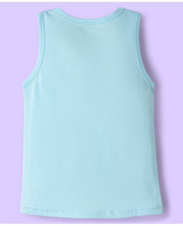 Babyhug 100% Cotton Knit Sleeveless Sando with Dino Print & Stripes Pack of 3 - Yellow White & Light Blue