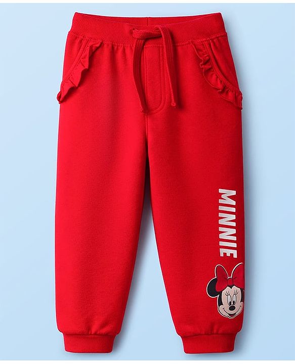 Babyhug Disney Terry Knit Full Sleeves T-Shirt & Track Pant with Minnie Mouse & Bow Detailing - Multicolor