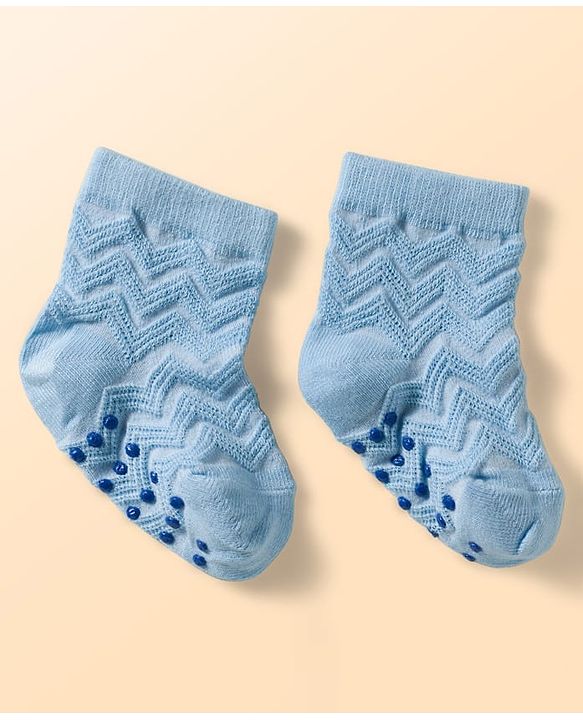 Cute Walk by Babyhug Non Terry Knit Ankle Length Anti Bacterial Anti Skid Socks With Design Pack Of 3 - Pink White & Blue