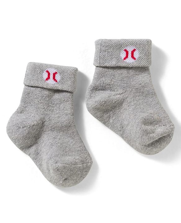 Cute Walk by Babyhug Non Terry Knit Ankle Length Anti Bacterial Socks With Stripes Pack Of 3 - Grey Blue & White