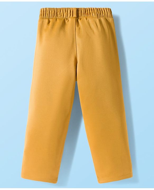 Babyhug Knit Full Sleeves Solid Color 3 Piece Party Suit with Bow - Yellow