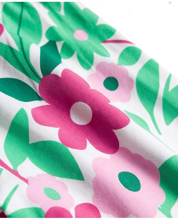 Pine Kids Cotton Lycra Knit Full Length Floral Printed Leggings - Multicolour