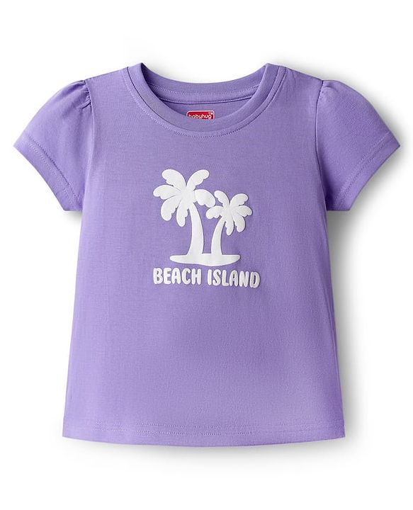 Babyhug Cotton Knit Half Sleeves T-Shirts with Tropical Theme Print Pack of 3 - Pink Orange & Lavender