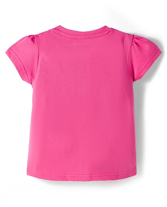 Babyhug Cotton Knit Half Sleeves T-Shirts with Tropical Theme Print Pack of 3 - Pink Orange & Lavender
