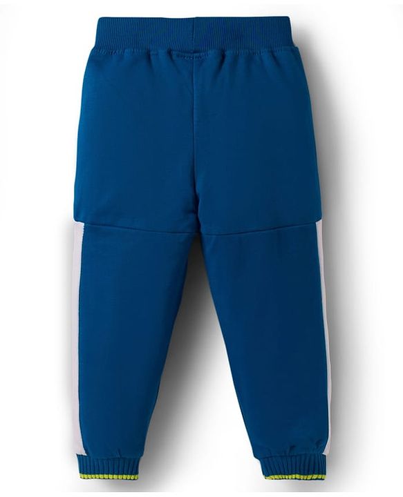 Babyhug Terry Knit Full Sleeves T-Shirt & Lounge Pant Set With Chicago Players Print - Blue