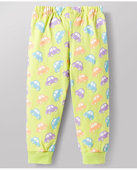 Babyhug Single Jersey Knit Full Length Vehicles Printed Lounge Pant - Multicolour