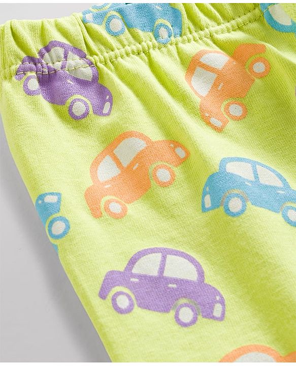Babyhug Single Jersey Knit Full Length Vehicles Printed Lounge Pant - Multicolour