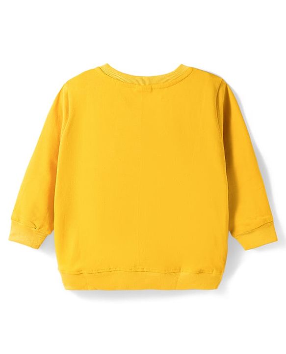 Babyhug Terry Knit Full Sleeves T-Shirt & Denim Jeans Set with Awesome Print - Yellow & Blue