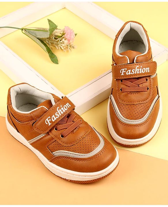 Cute Walk by Babyhug Formal & Party Wear Shoes With Velcro Closure - Light Brown