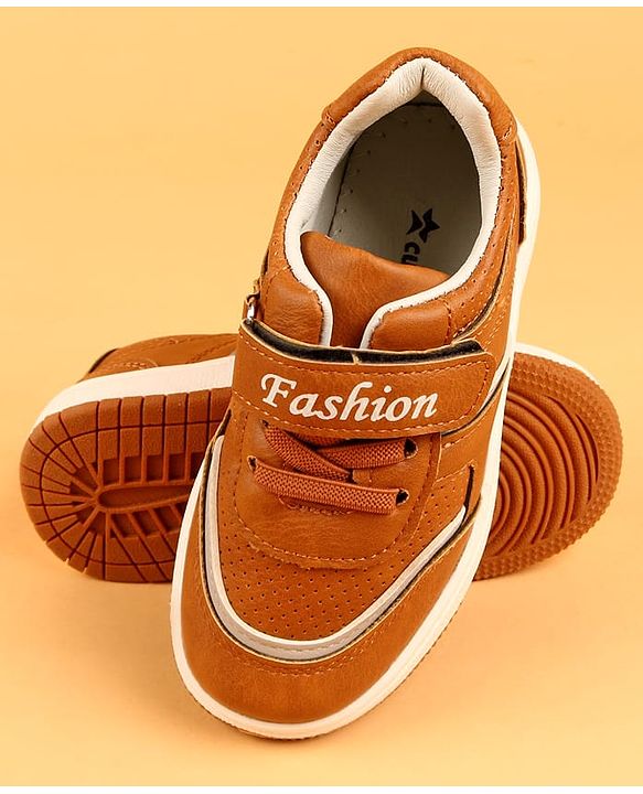 Cute Walk by Babyhug Formal & Party Wear Shoes With Velcro Closure - Light Brown