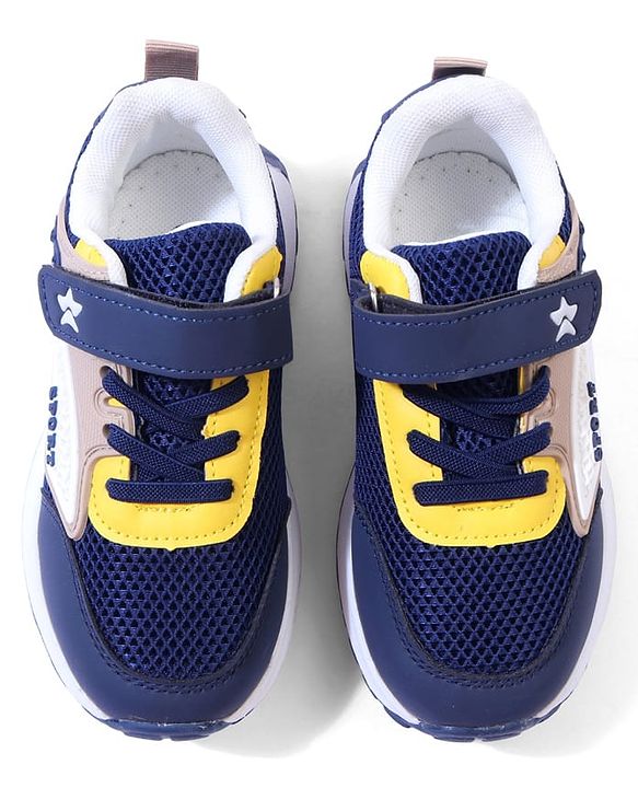 Cute Walk by Babyhug Velcro Closure Solid Sneaker Shoes - Navy Blue