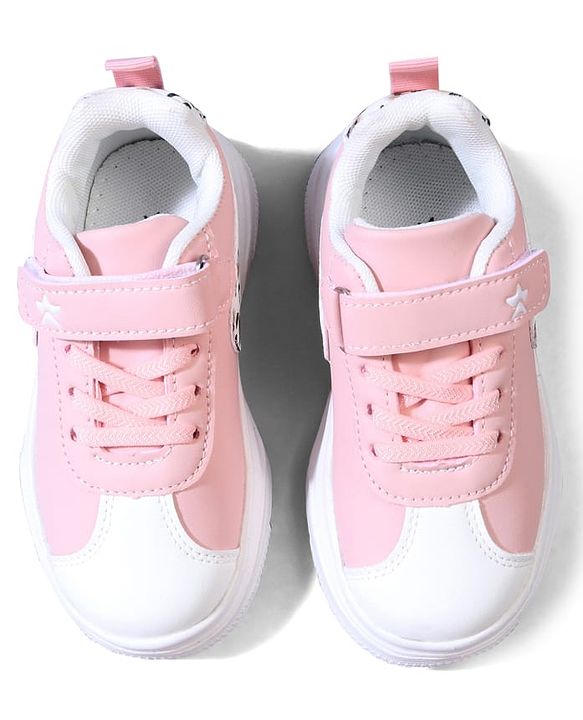 Cute Walk by Babyhug Velcro Closure Sneaker Shoes With Leopard Print - White