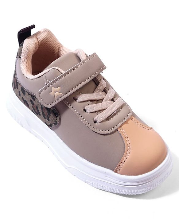 Cute Walk by Babyhug Velcro Closure Sneaker Shoes With Leopard Print - White
