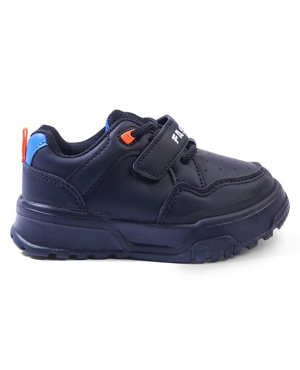 Cute Walk by Babyhug Velcro Closure Sneakers with Fashion Text Print - Black