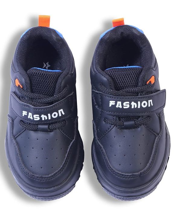 Cute Walk by Babyhug Velcro Closure Sneakers with Fashion Text Print - Black
